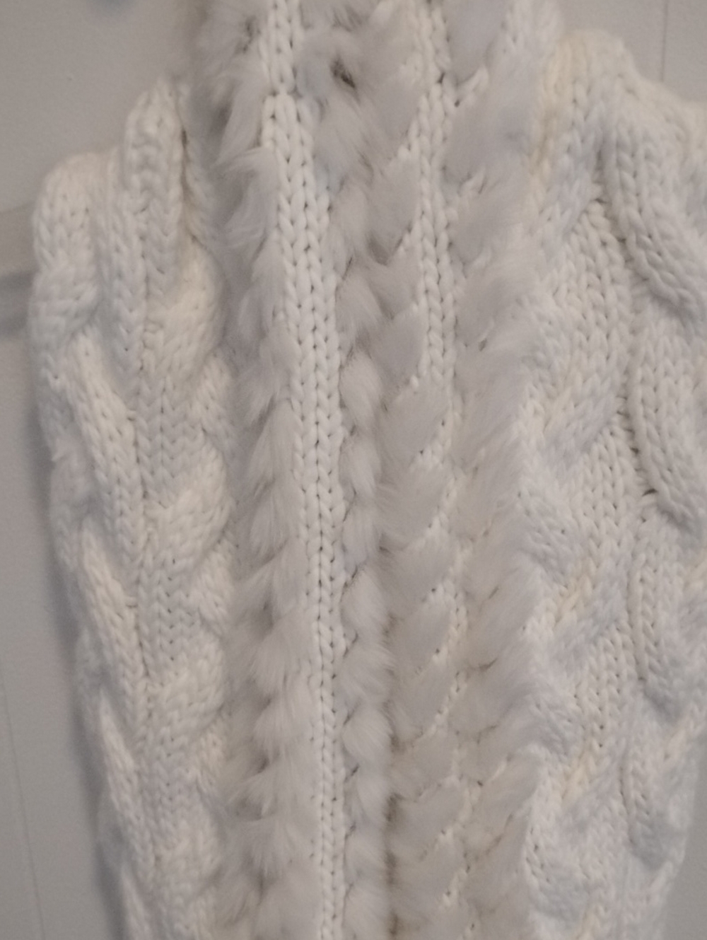 LOFT Cream Cable Knit Cowl Neck Sweater - Picture 2 of 6